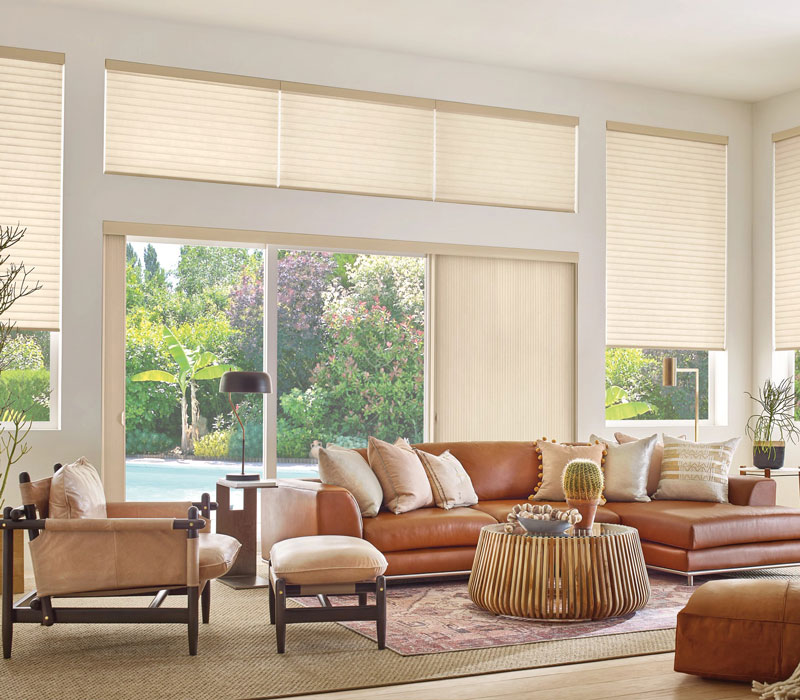 powerview vertiglide window coverings in living room
