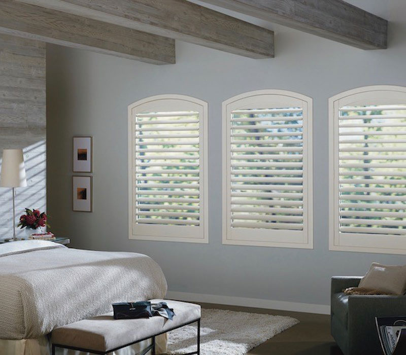 hinged shutters in bedroom