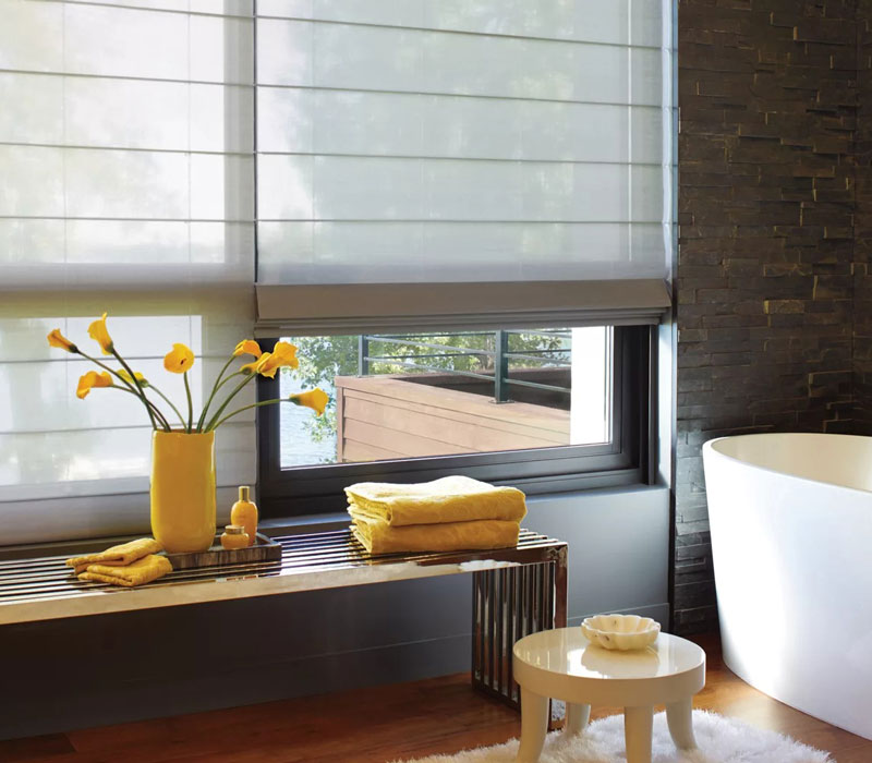 Alustra® Woven Textures® Roman Shades