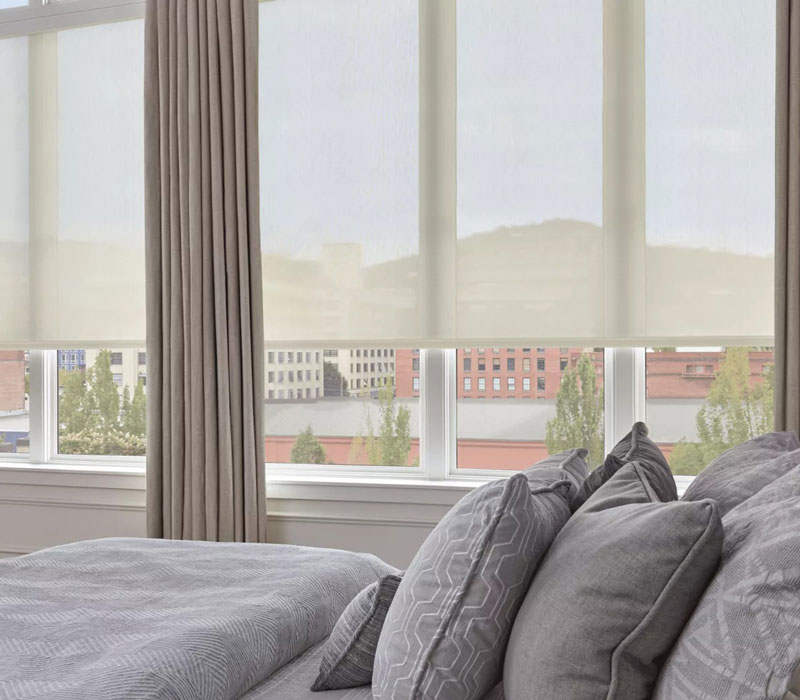 Designer Solar Shades in bedroom